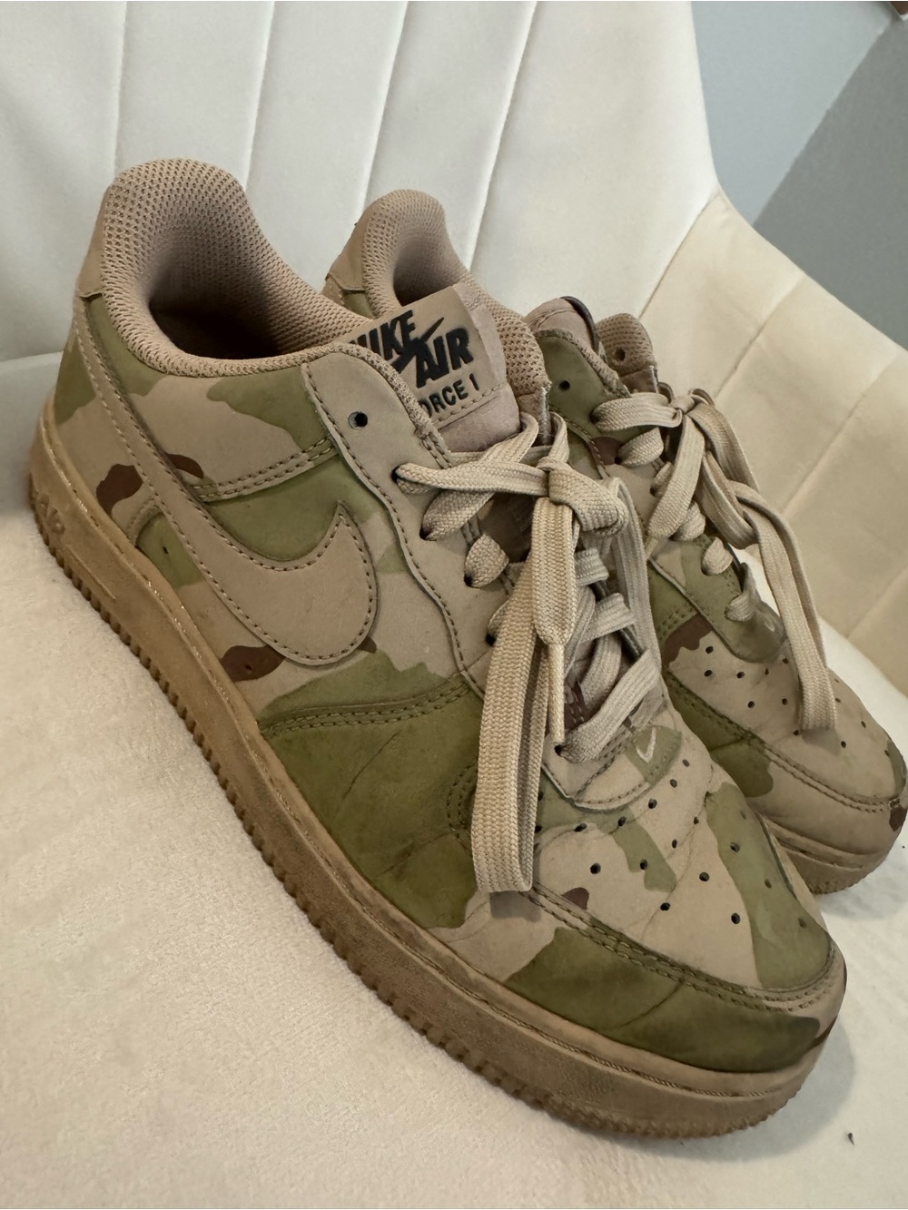 Nike Air Force 1 Low Camo Sneakers - Olive & Tan